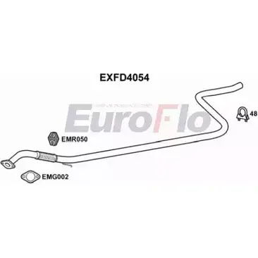 Выхлопная труба глушителя EUROFLO IQAPNWI EXFD4054 4355652 7MT3D J изображение 0