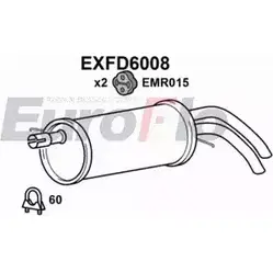 Задний глушитель EUROFLO EXFD6008 8 0NV55P ANQEU 4355679