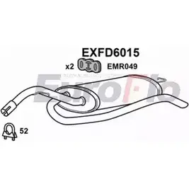 Задний глушитель EUROFLO 6X12VK9 EXFD6015 4355686 0DD 8U изображение 0