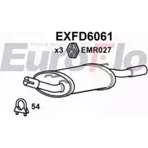 Задний глушитель EUROFLO EXFD6061 6LWUO 4355731 KGU OQ изображение 0