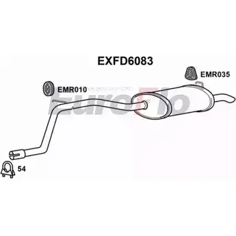 Задний глушитель EUROFLO 4355753 L2702L EXFD6083 3 8FQHCF изображение 0