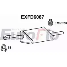 Задний глушитель EUROFLO EXFD6087 AVFJ WT7 4355757 YO3XNP изображение 0