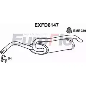 Задний глушитель EUROFLO F VX74W4 WX3G75 EXFD6147 4355817 изображение 0