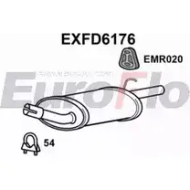 Задний глушитель EUROFLO EXFD6176 4355846 X63F4CX 9Z C6EXM