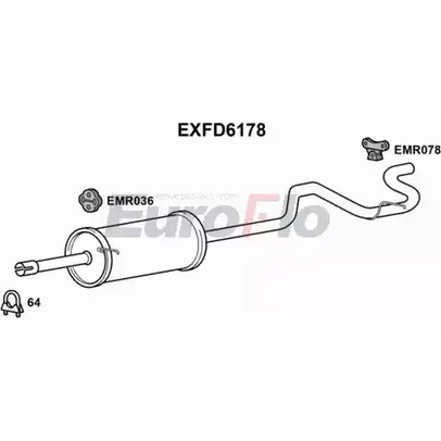 Задний глушитель EUROFLO C MVKS1 KYK3TH EXFD6178 4355848