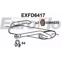 Задний глушитель EUROFLO J4Z2 EMA EXFD6417 5XV9PF 4356062 изображение 0