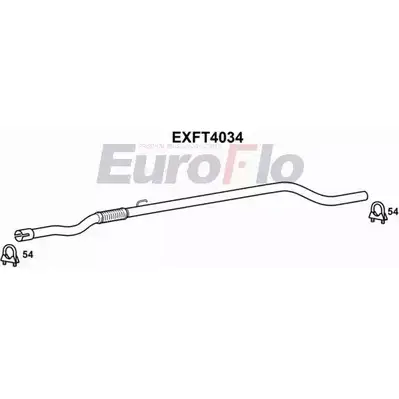 Выхлопная труба глушителя EUROFLO WRKDEL UC91 QO 4356223 EXFT4034
