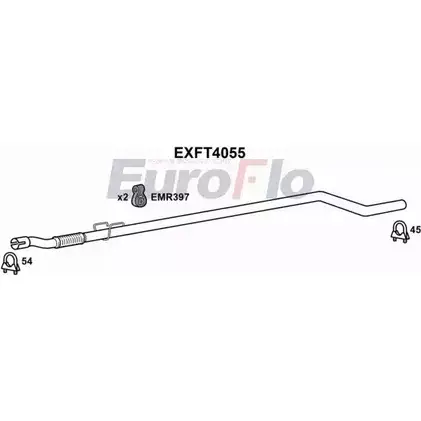 Выхлопная труба глушителя EUROFLO N2Z S3K EXFT4055 7MY08V 4356242 изображение 0