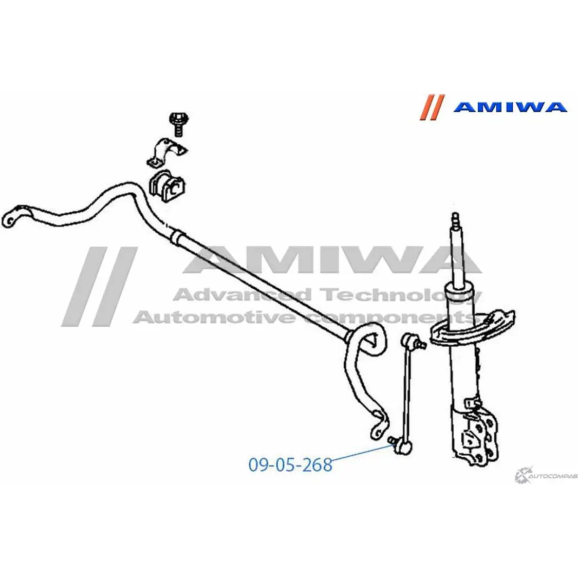 Стойка стабилизатора, тяга передняя AMIWA 0UA QF 1422491257 WEEPF 09-05-268 изображение 1