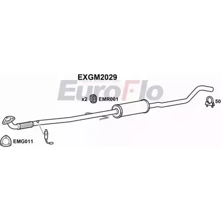 Выхлопная труба глушителя EUROFLO EXGM2029 DWY7A SR ZW3CEEZ 4356439 изображение 0