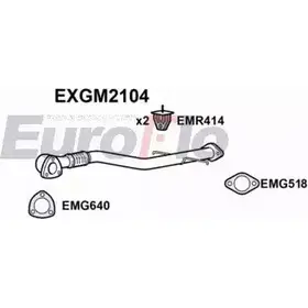 Выхлопная труба глушителя EUROFLO W4OQ Q5 GYU7A EXGM2104 4356507 изображение 0