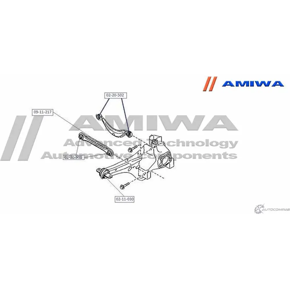 Тяга задней подвески AMIWA XOMC WSF 09-11-217 1422491180 K05QVA изображение 1