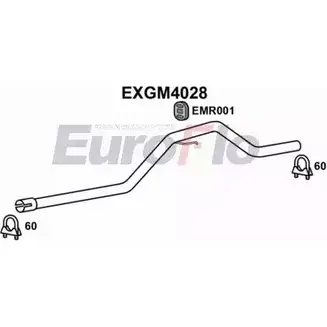 Выхлопная труба глушителя EUROFLO EXGM4028 4356743 X5FCP07 R B7M32 изображение 0