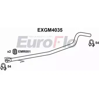 Выхлопная труба глушителя EUROFLO 4356750 EXGM4035 IM2 ZW 3VMXTB9 изображение 0