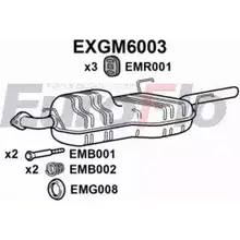 Задний глушитель EUROFLO M65H4C EXGM6003 DY IL9N 4356776 изображение 0