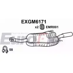 Задний глушитель EUROFLO 1IQEJRT OX HFVU 4356941 EXGM6171 изображение 0