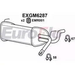 Задний глушитель EUROFLO I5L2N EXGM6287 Q3NX 9V 4357035 изображение 0