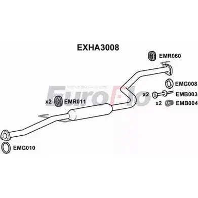 Резонатор EUROFLO J1S9X25 I 04F82D EXHA3008 4357090 изображение 0