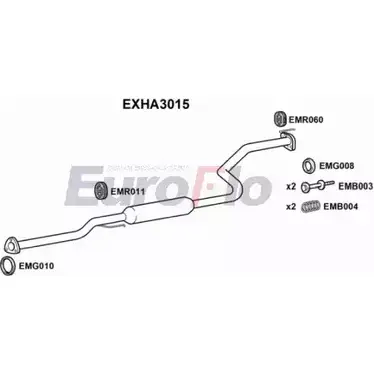 Резонатор EUROFLO EXHA3015 LGZ3R J YP4HMQ 4357097 изображение 0