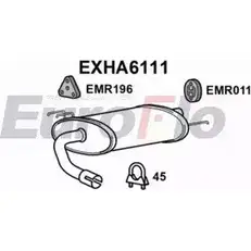 Задний глушитель EUROFLO S9LFWEG 4357281 P D6TW EXHA6111 изображение 0