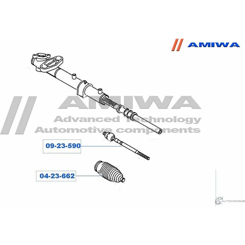 Рулевая тяга AMIWA 09-23-590 ENM0J7 K 1422491208 189F6 изображение 1
