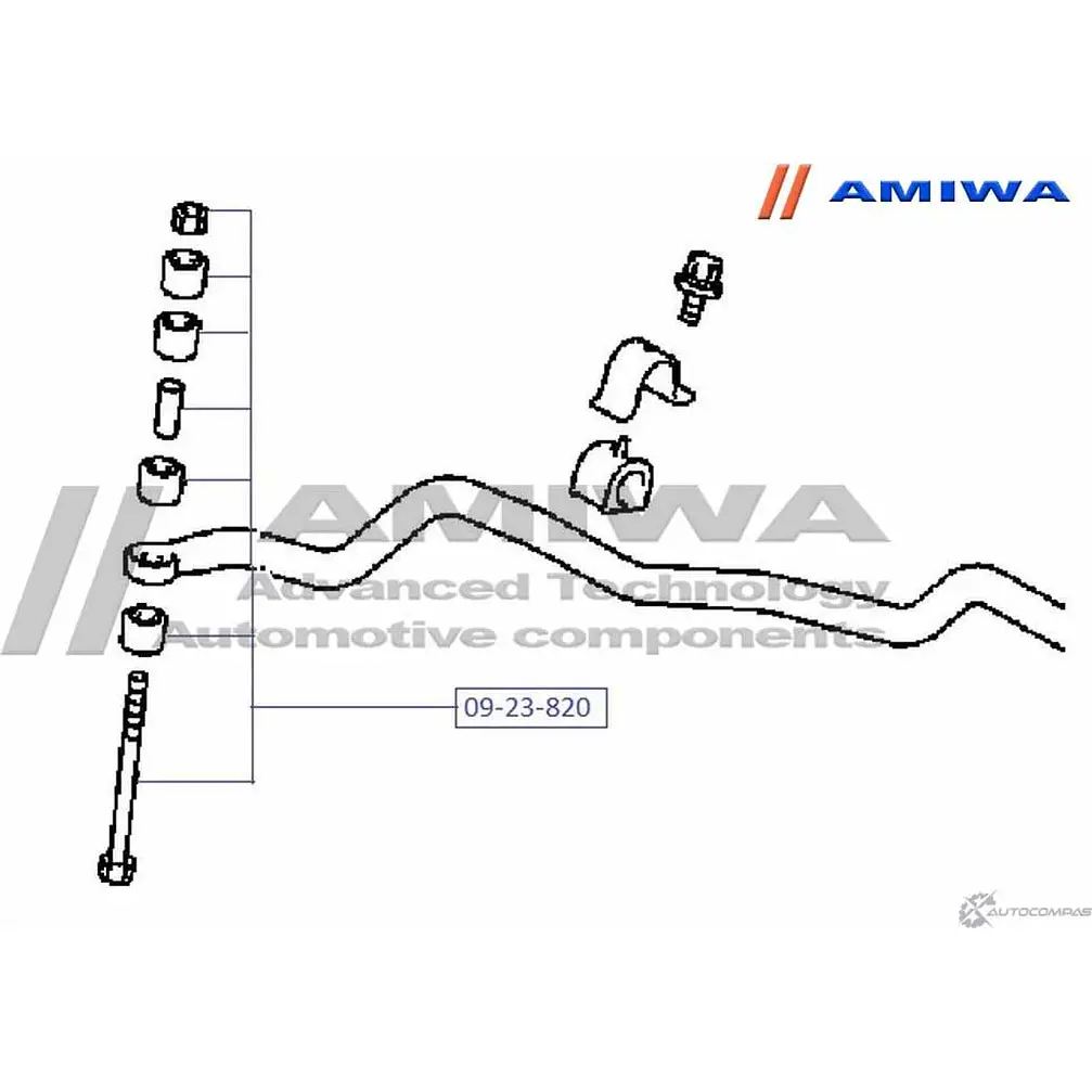 Стойка стабилизатора, тяга передняя AMIWA NWFRAOM 09-23-820 U0U VAL2 1422491284 изображение 1