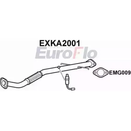 Выхлопная труба глушителя EUROFLO 4357603 EXKA2001 RKN1 42 VMXV4B8 изображение 0