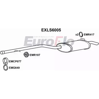 Задний глушитель EUROFLO ZV8HMPR XF D6Q3C EXLS6005 4357994 изображение 0