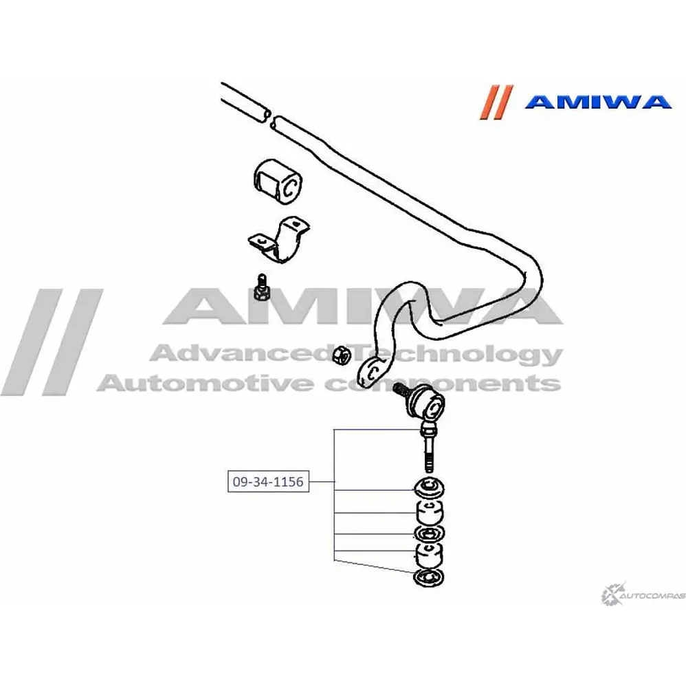 Стойка стабилизатора, тяга передняя AMIWA GLK97 1422491288 1RFJ OX 09-34-1156 изображение 1