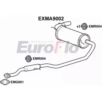Средний / конечный глушитель ОГ EUROFLO EXMA9002 CET RVTY YOB626 4358224 изображение 0