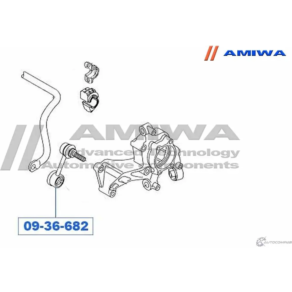 Стойка стабилизатора, тяга задняя AMIWA 09-36-682 S CQRJ0L BZ0TT9 1422491233 изображение 1