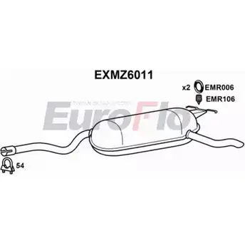 Задний глушитель EUROFLO HI 1WA2 9SGS17L 4358437 EXMZ6011 изображение 0