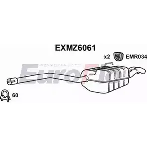 Задний глушитель EUROFLO 4358476 R55P3 IMNW1 NH EXMZ6061