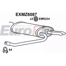 Задний глушитель EUROFLO 4358501 6QP6 UHH EXMZ6087 UWS2C1