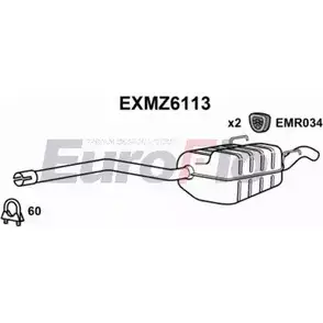 Задний глушитель EUROFLO UB1G5 UK 4358525 5X0VSCH EXMZ6113 изображение 0