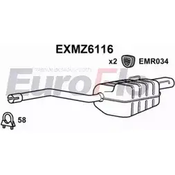 Задний глушитель EUROFLO 4358527 C96CJN Y NGZRM EXMZ6116 изображение 0