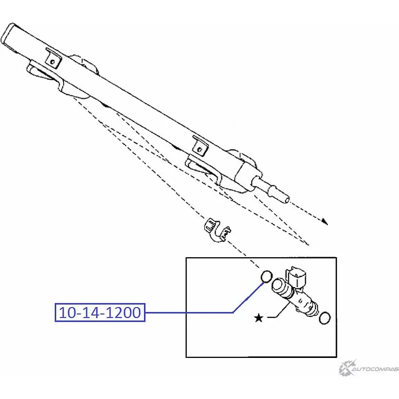 Кольцо уплотнительное форсунки впрыска топлива AMIWA 10-14-1200 F 57DH 1422492811 KALI2TR изображение 0