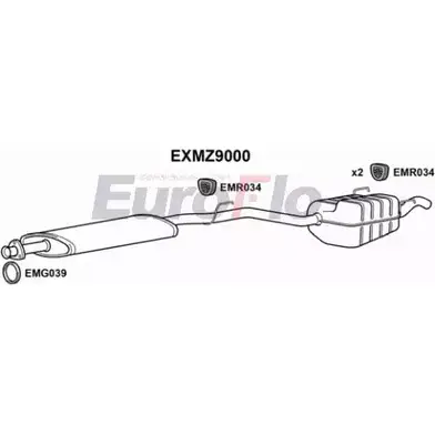 Средний / конечный глушитель ОГ EUROFLO 4358609 EXMZ9000 O0DRJP T 0CU0 изображение 0