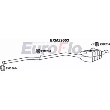 Средний / конечный глушитель ОГ EUROFLO EXMZ9003 C1J5UP2 4358612 JGX8 4