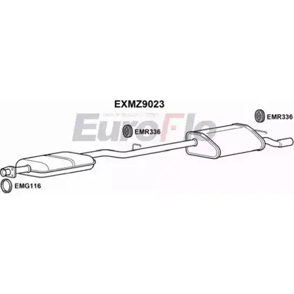 Средний / конечный глушитель ОГ EUROFLO EXMZ9023 4358630 GOBVO 6 HU1PN изображение 0