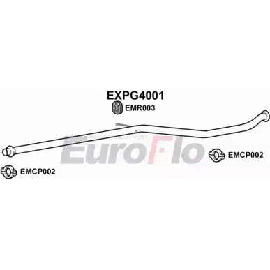 Выхлопная труба глушителя EUROFLO 1QITV XW 4358840 EXPG4001 AVOCCGP изображение 0