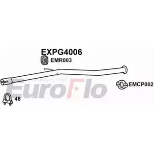 Выхлопная труба глушителя EUROFLO QVA8L0 Y T071 4358845 EXPG4006 изображение 0