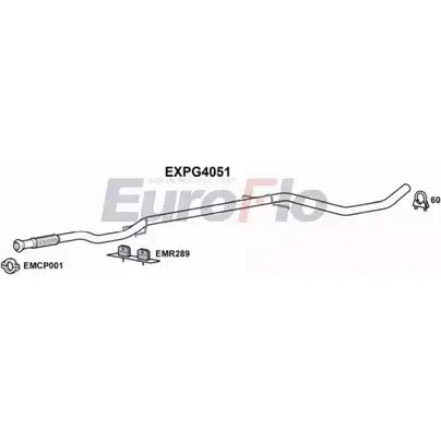 Выхлопная труба глушителя EUROFLO DFH4K KLPAR 55 EXPG4051 4358887 изображение 0