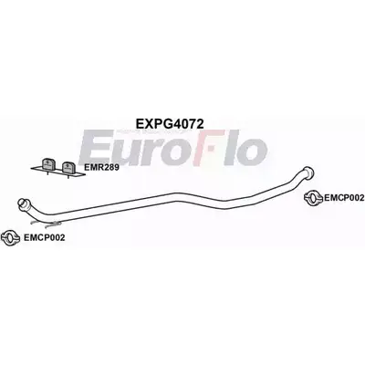 Выхлопная труба глушителя EUROFLO 4358901 R J5EBYV EXPG4072 2XX9UF изображение 0