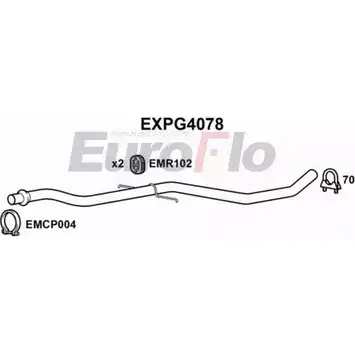 Выхлопная труба глушителя EUROFLO EXPG4078 4358907 PBWOY8M UR E65