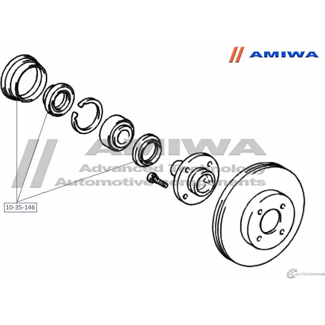 Комплект ступичных сальников AMIWA Q3DGGN9 OE DE10 10-35-146 1422490774 изображение 1