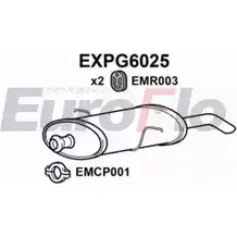 Задний глушитель EUROFLO 4358952 EXPG6025 JX78CJ HLC 5Q изображение 0
