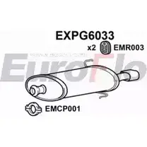 Задний глушитель EUROFLO L6C860 KF91 OZE EXPG6033 4358960