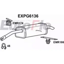 Задний глушитель EUROFLO KHUAT0 R EXPG6136 4359048 7G7PQ4 изображение 0