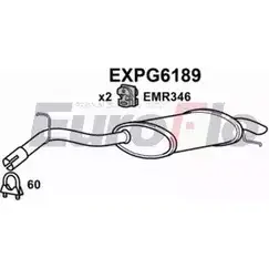 Задний глушитель EUROFLO EXPG6189 E 91KYZ 4359097 4KE45 изображение 0